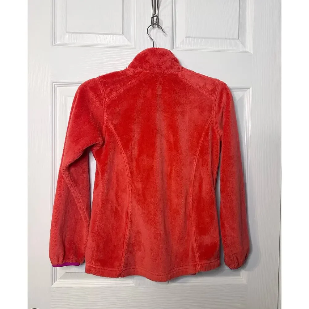 The North Face Girls Osito Soft Fleece Full Zip Jacket Size Medium 10-12 Red